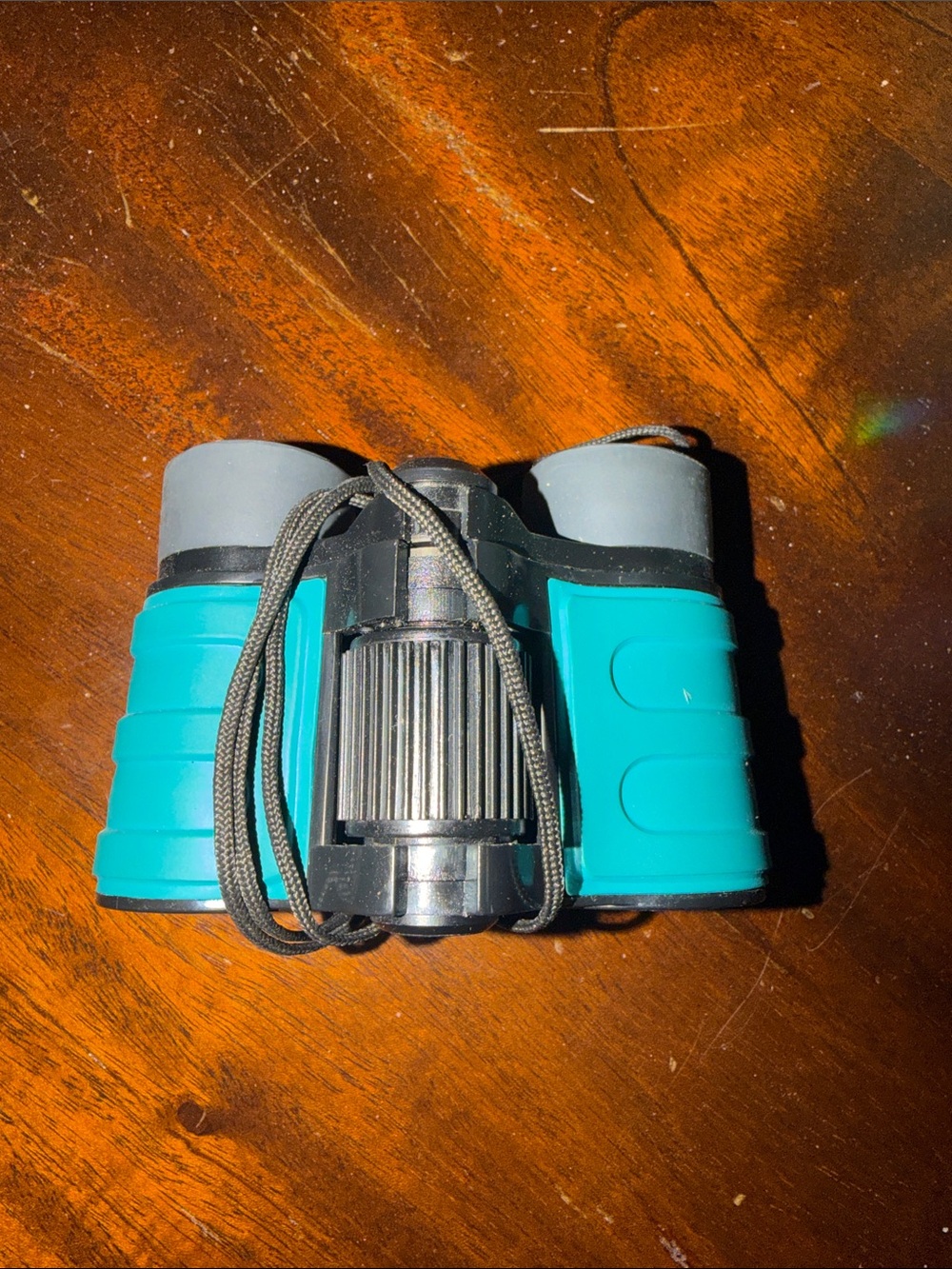 Compact Turquoise and Gray Binoculars - Lightweight Travel Optics